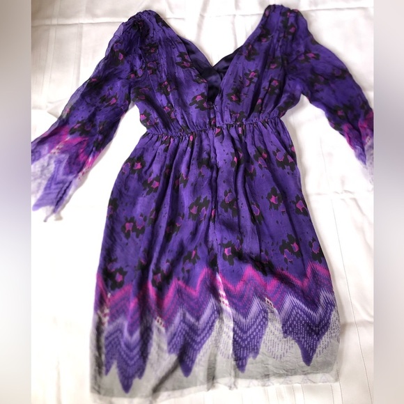 ARYN K Deep V Patterned Silk Top - Picture 3 of 14
